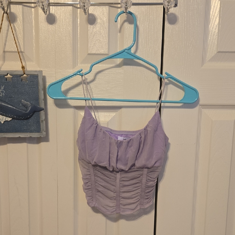 Elegant Lavender Ruched Camisole